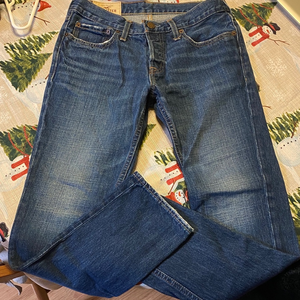 Hollister Men's Dark Blue Slim Jeans